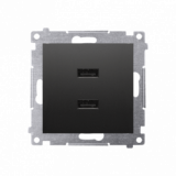 KONTAKT SIMON - ŁADOWARKA 2 X USB (MODUŁ), 2.1 A, 5V DC, 230V; CZARNY SIMON 54 - DC2USB.01/49