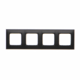 KONTAKT SIMON - Ramka 4-krotna PREMIUM do puszek karton-gips IP20 / IP44; czarny - DRK4/49