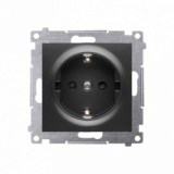 KONTAKT SIMON - Gniazdo Schuko z przesłonami (moduł) 16A, 250V~, szybkozłącza; czarny - DGSz1CZ.01/49