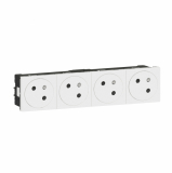 LEGRAND - MOSAIC GN 4X2P+Z PODŁĄCZENIE PRZEZ ZACISKI AUTOMATYCZNE-8 MODUŁÓW BIAŁE 16A-250V - 077144L