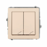 KARLIK - DECO; Mechanizm łącznika podwójnego schodowego beż - 1DWP-33