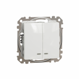 SCHNEIDER ELECTRIC - ŁĄCZNIK PODWÓJNY Z PODŚWIETLENIEM BIAŁY 10AX 250V SEDNA DESIGN - SDD111105L