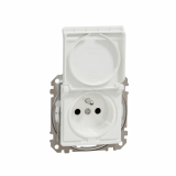 SCHNEIDER ELECTRIC - GNIAZDO POJEDYŃCZE Z UZIEMIENIEM 2P+Z KLAPKA  IP44 BIAŁY SEDNA DESIGN - SDD211013