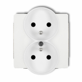KARLIK - Mechanizm gniazda podwojnego do ramki DECO Soft, z uziemieniem 2x(2P+Z) (przesłony torów prądowych) - DGPRSO-2zp