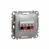 SCHNEIDER ELECTRIC - Gniazdo 2x głośnikowe, srebrne aluminium Sedna Design - SDD113411