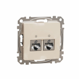 SCHNEIDER ELECTRIC - Sedna Design, Gniazdo komputerowe 2xRJ45 kat.5e STP, beżowy - SDD112452S