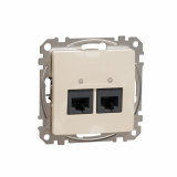 SCHNEIDER ELECTRIC - Sedna Design, Gniazdo komputerowe 2xRJ45 kat.6 UTP, beżowy - SDD112462