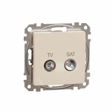 SCHNEIDER ELECTRIC - Sedna Design, Gniazdo  TV/SAT przelotowe (10dB), beżowy - SDD112478S