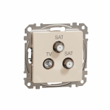 SCHNEIDER ELECTRIC - Sedna Design, Gniazdo  TV/SAT/SAT końcowe (4dB), beżowy - SDD112481S