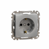 SCHNEIDER ELECTRIC - Sedna Design, Gniazdo schuko z przesłonami, srebrne aluminium - SDD113021