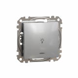 SCHNEIDER ELECTRIC - Sedna Design, Przycisk 'światło' z podświetleniem, srebrne aluminium - SDD113132L