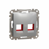SCHNEIDER ELECTRIC - Sedna Design, Płytka centralna 2xRJ45 do wkładów 5e-6 UTP KRONE, srebrne aluminium - SDD113441C