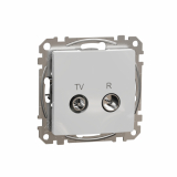 SCHNEIDER ELECTRIC - Sedna Design, Gniazdo R/TV przelotowe (7dB), srebrne aluminium - SDD113474R