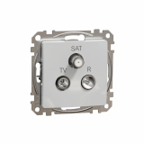 SCHNEIDER ELECTRIC - Sedna Design, Gniazdo  R/TV/SAT przelotowe (7dB), srebrne aluminium - SDD113484