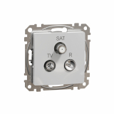 SCHNEIDER ELECTRIC - Sedna Design, Gniazdo  R/TV/SAT przelotowe (10dB), srebrne aluminium - SDD113488