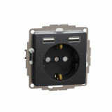 SCHNEIDER ELECTRIC - Sedna Design, Gniazdo schuko z USB A+A 2,4A, czarny antracyt - SDD114052