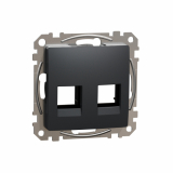 SCHNEIDER ELECTRIC - Sedna Design, Płytka centralna 2xRJ45 do wkładów 5e-6 UTP KELINE, AMP, MOLEX, czarny antracyt - SDD114444C