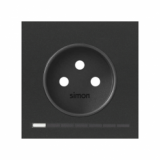 KONTAKT SIMON - Pokrywa iO gniazda z uziemieniem; czarny mat - 10002042-238