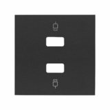 KONTAKT SIMON - Pokrywa do gniazda USB podwójnego; czarny mat - 10001090-238