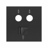 KONTAKT SIMON - Pokrywa gniazda antenowego R/TV-SAT + komputerowe RJ45 kat.6 ; czarny mat - 10000072-238
