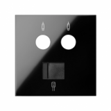 KONTAKT SIMON - Pokrywa gniazda antenowego R/TV-SAT + komputerowe RJ45 kat.6 ; czarny - 10000072-138