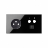 KONTAKT SIMON - Panel 2-krotny: 1 gniazdo + 1 TV + 1 RJ45; czarny - 10020226-138