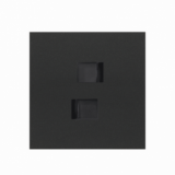 KONTAKT SIMON - Panel 1-krotny: 2 gniazda RJ45; czarny mat - 10020111-238