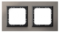 OSPEL - RAMKA PODWÓJNA ALUMINIUM 4MM SZCZOTKOWANA SATYNA SONATA - R-2RAC/63/25