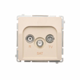 KONTAKT SIMON - Gniazdo antenowe R-TV-SAT przelotowe (moduł), 1x wejście: 5 MHz–2,4 GHz; beż - BMZAR-SAT10/P.01/12