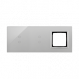 KONTAKT SIMON - PANEL DOTYKOWY S54 TOUCH, 3 MODUŁY, 2 POLA DOTYKOWE PIONOWE + 2 POLA DOTYKOWE PIONOWE + 1 OTWÓR NA OSPRZĘT S54, SREBRNA MGŁA - DSTR3330/71