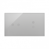 KONTAKT SIMON - PANEL DOTYKOWY S54 TOUCH, 2 MODUŁY, 2 POLA DOTYKOWE POZIOME + 2 POLA DOTYKOWE PIONOWE, SREBRNA MGŁA - DSTR223/71