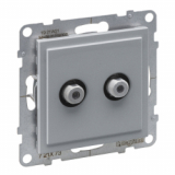 LEGRAND - GNIAZDO SAT 2X TYP 'F' KOŃCOWE - PODWÓJNE - 1.5 DB ALUMINIUM SUNO - 721373