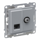LEGRAND - GNIAZDO TV TYP 'F' 1.5 DB + RJ45 KAT 6 UTP ALUMINIUM SUNO - 721362