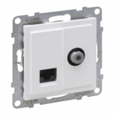 LEGRAND - GNIAZDO TV TYP 'F' 1.5 DB + RJ45 KAT 6 UTP BIAŁY SUNO - 721162