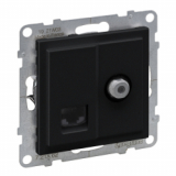 LEGRAND - GNIAZDO TV TYP 'F' 1.5 DB + RJ45 KAT 6 UTP CZARNY SUNO - 721462