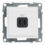 LEGRAND - GNIAZDO ŁADOWARKA PODWÓJNA USB TYP C+C 3 A 5V BIAŁY SUNO - 721131