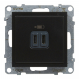 LEGRAND - GNIAZDO ŁADOWARKA PODWÓJNA USB TYP C + C 3 A 5V CZARNY SUNO - 721431