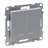 LEGRAND - ŁĄCZNIK ŚWIECZNIKOWY Z PODŚWIETLENIEM - 10 AX - 250 V~ - ZACISKI AUTOMATYCZNE ALUMINIUM SUNO - 721315