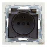 LEGRAND - GNIAZDO 2P+Z IP44 - 16 A - 250 V~ - ZACISKI AUTOMATYCZNE - Z PRZESŁONĄ   ALUMINIUM SUNO - 721386