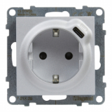 LEGRAND - GNIAZDO SCHUKO 2P+Z - 16 A - 250 V~ - + USB TYP C - 1,5 A - 5 V ALUMINIUM SUNO - 721329