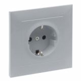 LEGRAND - GNIAZDO SCHUKO 2P+Z - 16 A - 250 V~ - Z PRZESŁONĄ - KOMPLETNE - ZACISKI ŚRUBOWE  ALUMINIUM SUNO - 721328