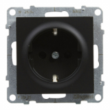 LEGRAND - GNIAZDO POJEDYNCZE SCHUKO 2P+Z 16 A 250V Z PRZEŁONĄ  ZACISKI AUTOMATYCZNE CZARNY SUNO - 721420
