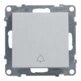 LEGRAND - PRZYCISK POJEDYNCZY Z SYMBOLEM DZWONKA - 6 A - 250 V~ - ZACISKI AUTOMATYCZNE ALUMINIUM SUNO - 721313