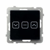 OSPEL - Łącznik dotykowy żaluzjowy z podświetleniem 110-230V~, 50-60Hz, zaciski gwintowe CZARNE SZKŁO SONATA TOUCH - ŁPD-7RS/m/32
