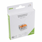 WAGO - SZYBKOZŁĄCZKA 2X0,5-6MM2 Z DZWIGNIAMI UNIWERSALNA COMPACT TRANSPARENTNA WAGO  BLISTER OPAKOWANIE 10 SZTUK  - 221-612/995-010