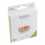 WAGO - SZYBKOZŁĄCZKA 3X0,5-6MM2 Z DZWIGNIAMI UNIWERSALNA COMPACT TRANSPARENTNA WAGO /1BLISTR OPAKOWANIE 8szt / - 221-613/995-008