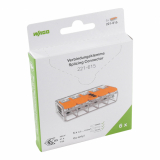 WAGO - SZYBKOZŁĄCZKA 5X0,5-6MM2 Z DZWIGNIAMI UNIWERSALNA COMPACT TRANSPARENTNA /1BLIST OPAKOWANIE 6 SZT/ - 221-615/995-006