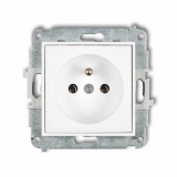 KARLIK - GNIAZDO POJEDYŃCZE Z UZIEMIENIEM 2P+Z IP 20, 16A 250V~ BIAŁY MINI - MGP-1z