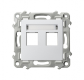 OSPEL - OBUDOWA GNIAZDA PODWÓJNEGO TYPU KEYSTONE PROSTA BIAŁY SZAFIR - GPK-2Z/p/00