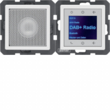 HAGER - Q.x Radio Touch DAB+, Bluetooth z głośnikiem biały aksamit - 30806089